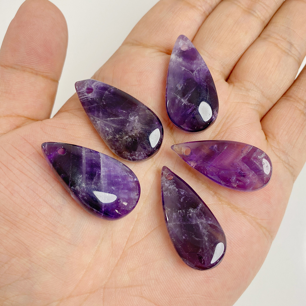 Crystal Pendant Necklace Natural Stone - دلاية حجرية كبيرة على شكل قطرة