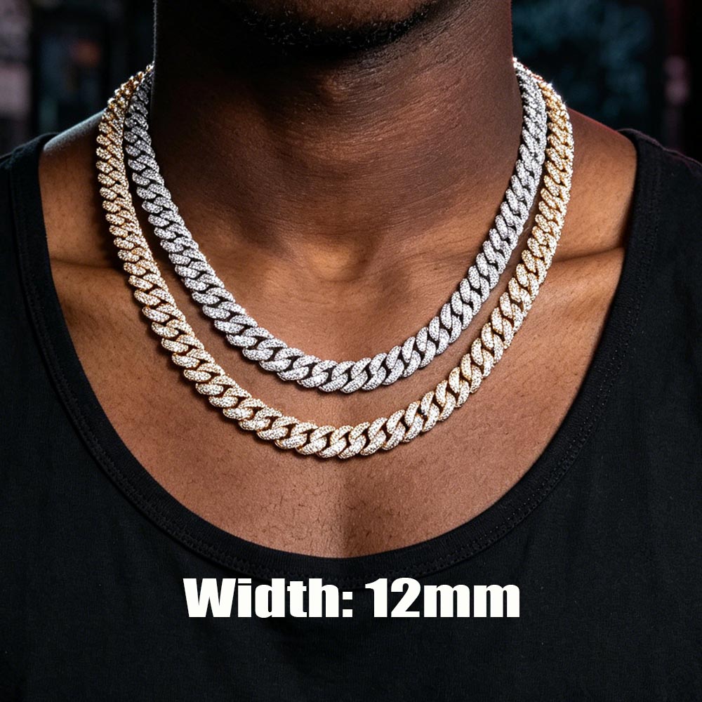 Cuban Link Chain 12Mm - قلادة هيب هوب 12 ملم مرصعة