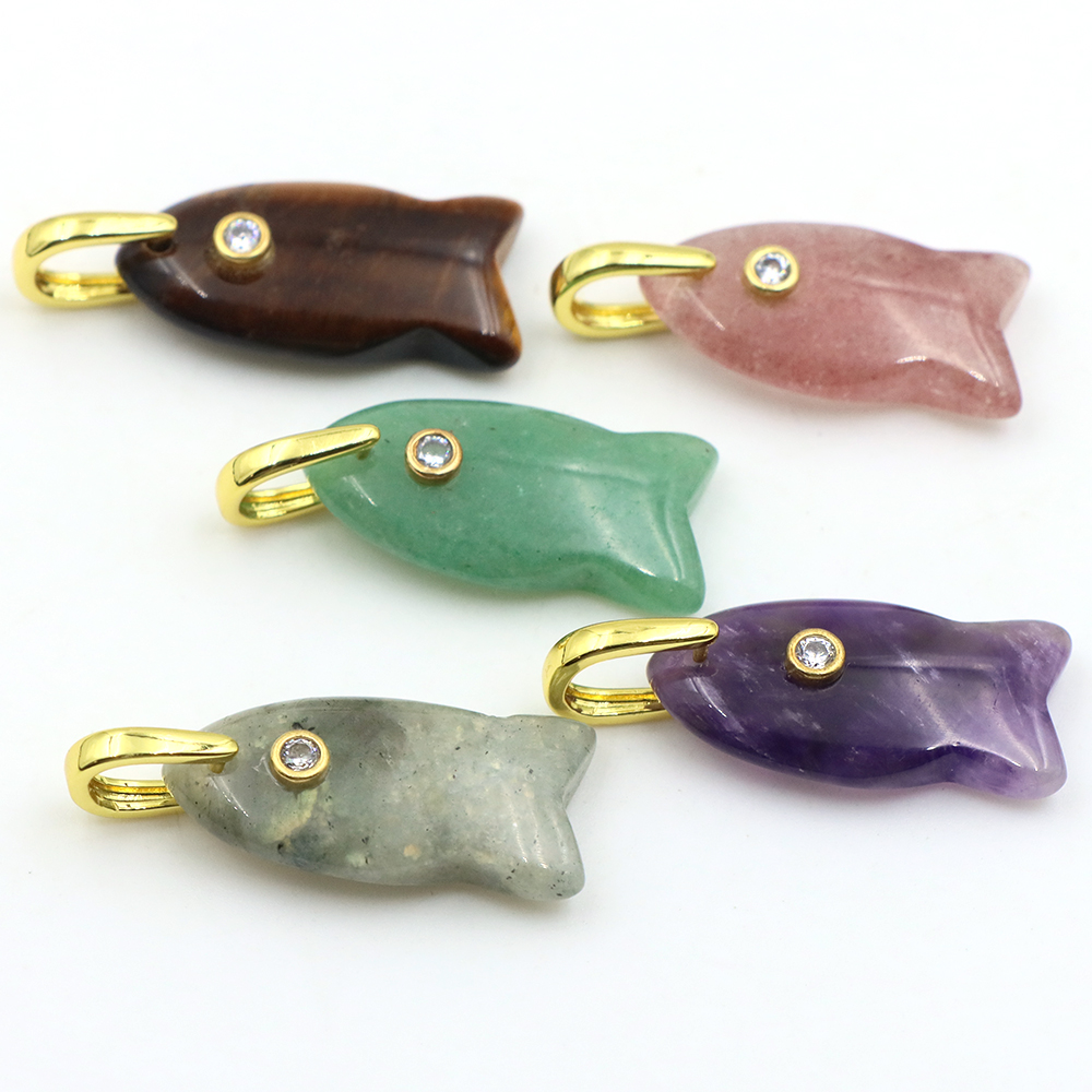 Crystal Pendant Necklace Natural Stone - قلادة من الحجر الطبيعي على شكل