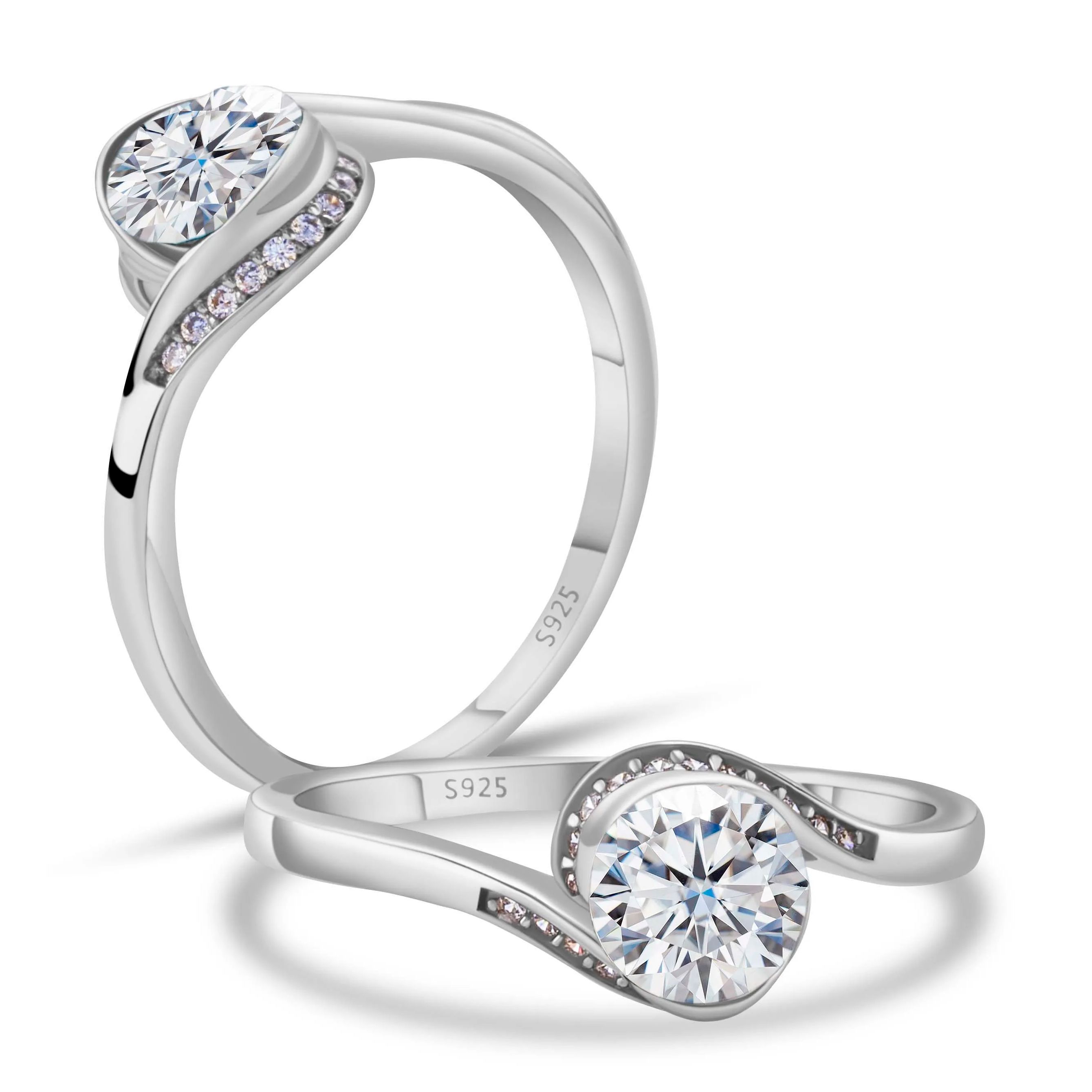 Moissanite Engagement Ring 1 Carat - خاتم خطوبة نسائي من الموسانيت الفاخر