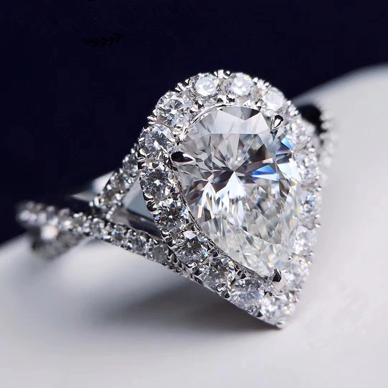 مخصص الصلبة 14K الذهب الأبيض ا - مراجعة Moissanite Engagement Ring 1 Carat وسعره