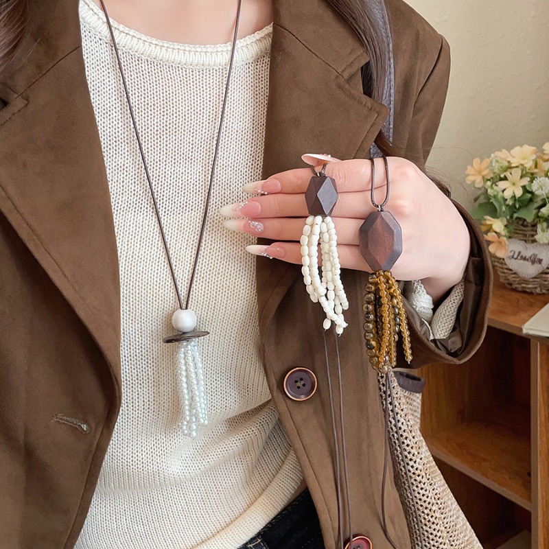 قلائد مينار ريترو بحجر طبيعي ع - مراجعة Pearl Choker Necklace Vintage وسعره