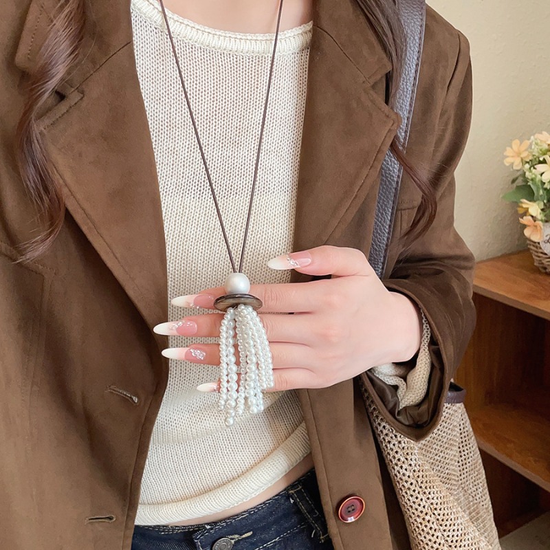 قلائد مينار ريترو بحجر طبيعي ع - مراجعة Pearl Choker Necklace Vintage وسعره