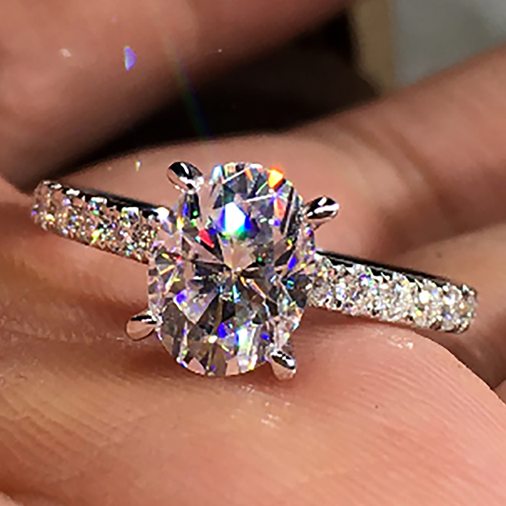 خاتم نسائي مخصص من الذهب الأبي - مراجعة Moissanite Engagement Ring 1 Carat وسعره