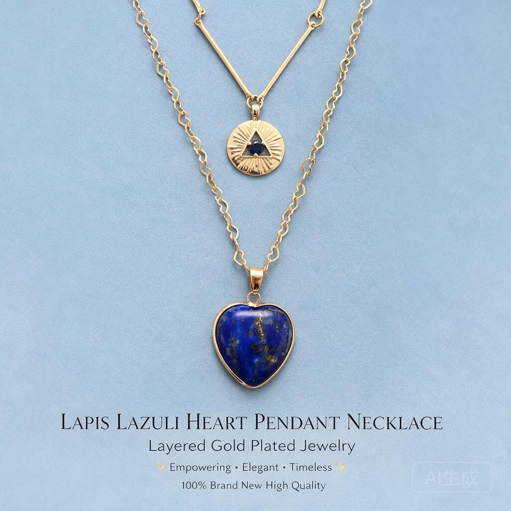 قلائد متعددة الطبقات، قلادة عل - مراجعة Layered Pendant Necklace Aesthetic وسعره