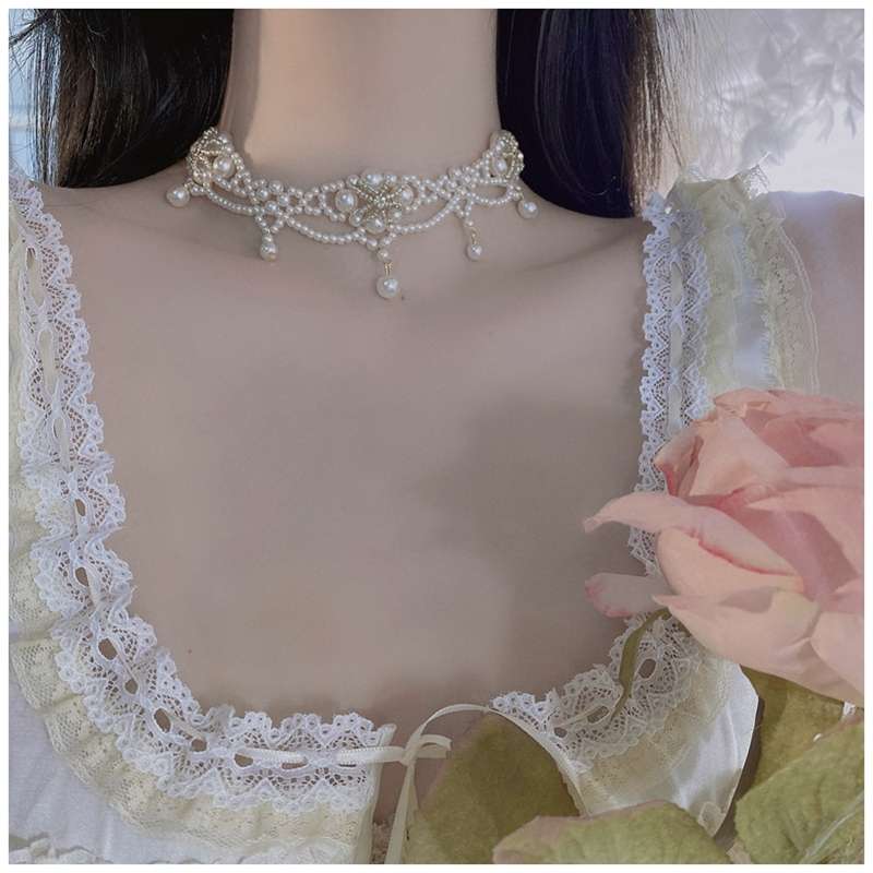 الفاخرة خمر اللؤلؤ المختنق قلا - مراجعة Pearl Choker Necklace Vintage وسعره